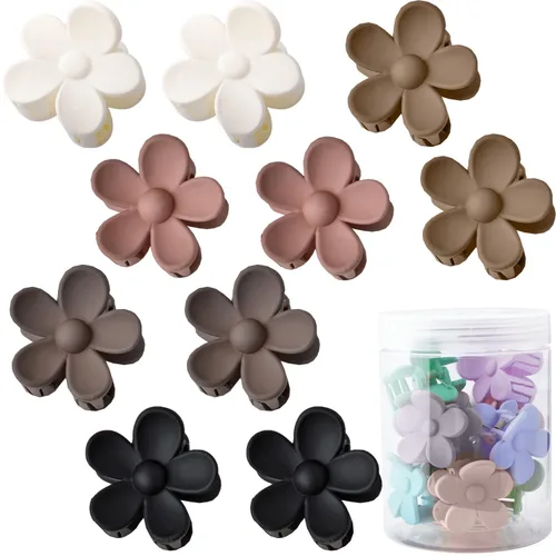 Miniatura 9 de Pinzas para el cabello pequeñas y lindas con flores para accesorios para el cabello, pinzas para el cabello para mujeres y niñas, color crema, 10