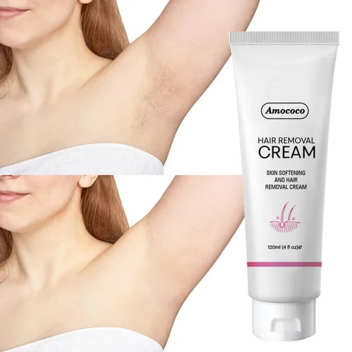 Miniatura 9 de Kit de crema depilatoria sin dolor, crema depilatoria eficaz para mujeres y hombres, formulada con pepino para una piel suave, removedor de vello