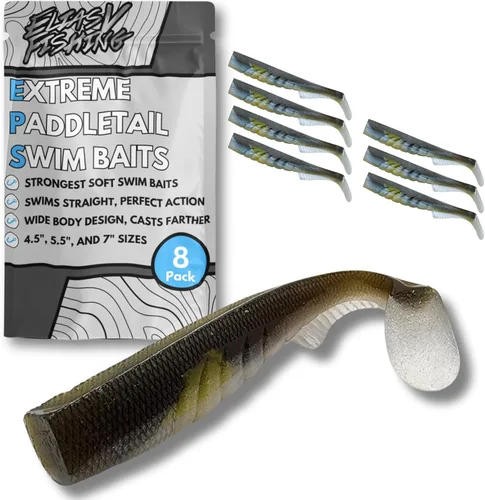 Miniatura 11 de Señuelos de Natación de Cola de Paleta Extremos - Señuelos de Natación de Plástico Suave, Señuelos de Natación de Cola de Paleta Premium para Pesca