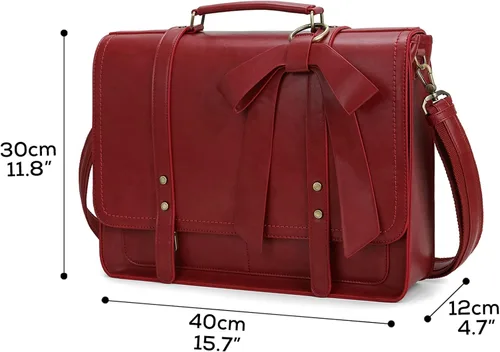 Miniatura 6 de ECOSUSI Bolsa para laptop para mujer, maletín de piel sintética, bolso mensajero universitario tipo satchel para computadora de 15.6 pulgadas