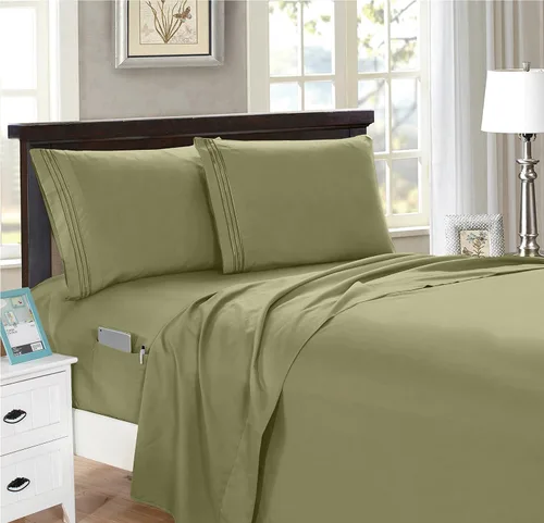 Miniatura 17 de Elegant Comfort Juego de sábanas inteligentes de 4 piezas, tamaño individual, suave y lujoso, calidad hotelera 1500, resistente a las arrugas y a
