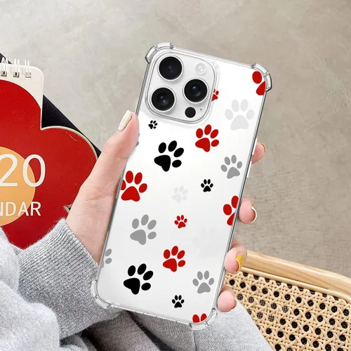 Miniatura 2 de Funda con estampado de patas de perro para iPhone 13 Mini, diseño de patas de cachorro, TPU suave y flexible de cuerpo completo, bolsa de aire a Dog