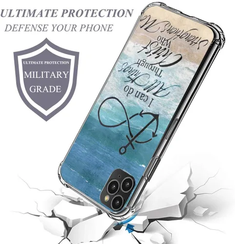 Miniatura 5 de Funda de gel de silicona para iPhone 12 Pro Max, Anchor Christian, protección delgada a prueba de caídas, absorción de golpes, biseles elevados