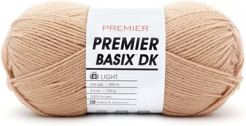 Miniatura 20 de Premier Yarns Basix Hilo DK, hecho de acrílico, hilo ideal para ganchillo y tejido, lavable a máquina, rosa camafeo, 3.5 onzas, 306 yardas Rosa Cameo