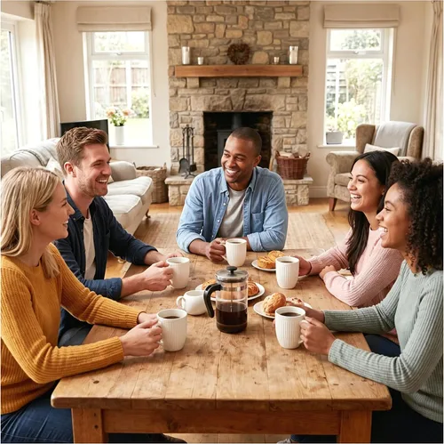 Miniatura 7 de Juego de tazas de café de cerámica blanca de 6 a 14 onzas con asa para café con leche, té caliente, capuchino, moca, cacao, microondas