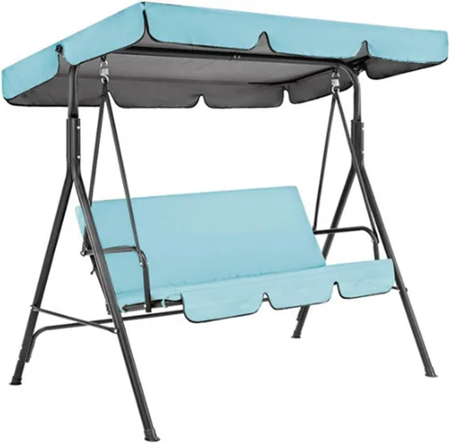 Miniatura 10 de KYOFIS Toldo de columpio para porche, cubierta de repuesto para toldo de columpio, impermeable, resistente al viento, anti-UV, resistente, tela