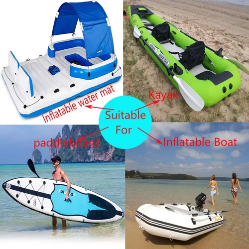 Miniatura 6 de JuneKooler - 8 piezas de anillos en D de acero inoxidable para barco inflable, parche de anillo en D de sup, parche de anillo D para kayak, parche