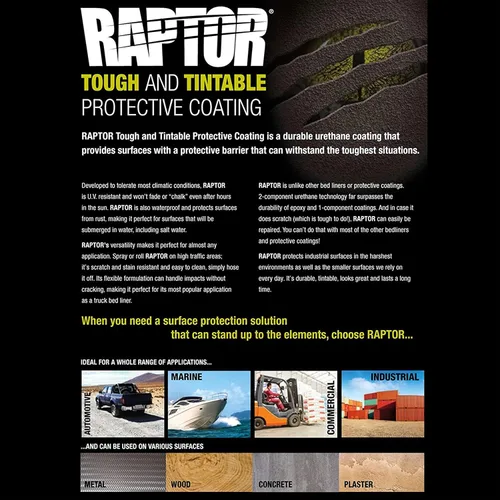 Miniatura 8 de Kit de revestimiento U-Pol Raptor de 4 cuartos - Kit de revestimiento en aerosol de uretano negro para plataforma de camión con pistola