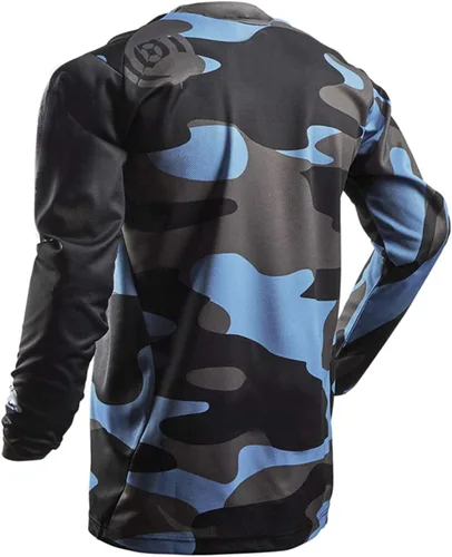 Miniatura 2 de Camisetas de ciclismo de montaña para hombre, manga larga, MTB Off-Road Motocross Jersey de secado rápido y absorbe la humedad