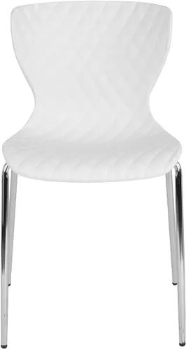 Miniatura 8 de Flash Furniture Silla apilable de plástico blanco con diseño contemporáneo Lowell