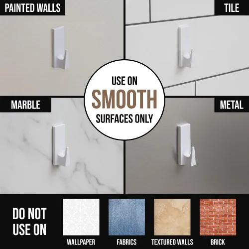 Miniatura 4 de GORILLA GRIP Ganchos de pared reutilizables resistentes para colgar, fácil de instalar, se pegan en el gancho adhesivo extraíble, sin daños