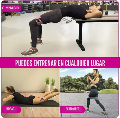 Miniatura 8 de Bandas de resistencia para entrenar con guía de bandas de entrenamiento. 4 bandas de entrenamiento para mujeres y hombres, bandas elásticas de tela