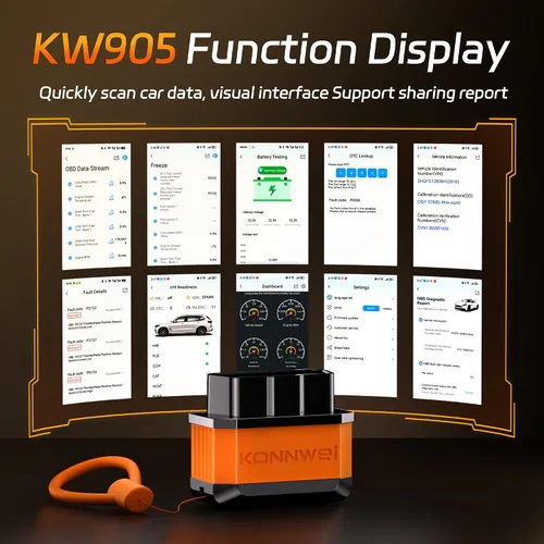 Miniatura 4 de KONNWEI Escáner OBD2 Bluetooth 5.2, herramienta de diagnóstico de escáner de coche inalámbrico para iOS y Android para pruebas de rendimiento