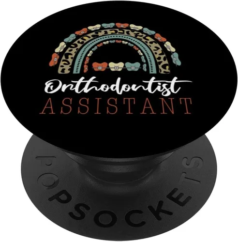 Orthodontic Assistant Rainbow braces Ortho Orthodontist PopSockets Adhesive PopGrip