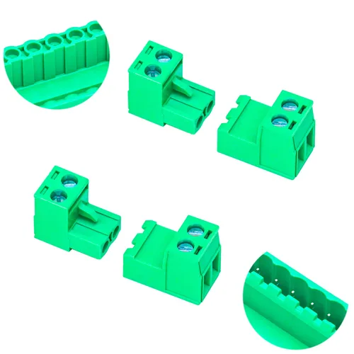 Tcenofoxy - Conector Phoenix macho y hembra de 0.200 in 2/3/4/5/6/7/8/9/10/11/12/13/14/15/16/18/20/24 pines Phoenix Connector sin soldadura verde
