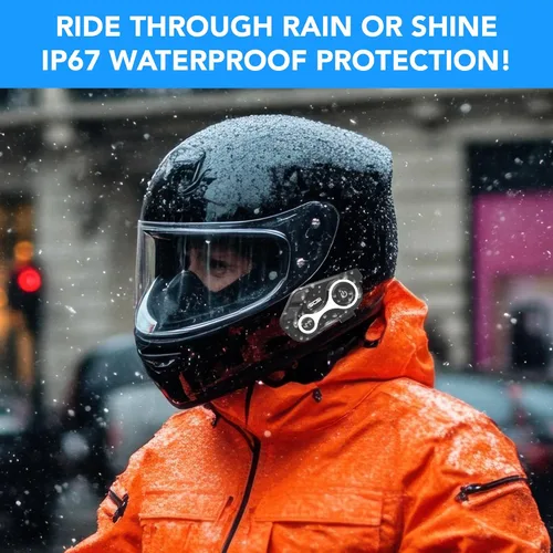 Miniatura 7 de Intercomunicador Bluetooth para motocicleta, 1000 m, sistema de comunicación para casco de moto, 2 usuarios, audífonos inalámbricos universales