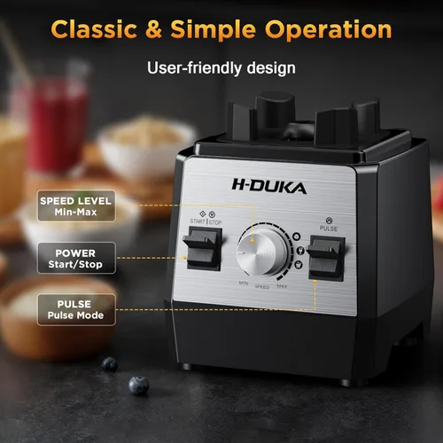 Miniatura 6 de H-Duka Licuadora para batidos con capacidad de 64 onzas, licuadoras para cocina con recipiente sin BPA, licuadora de batidos para triturar hielo