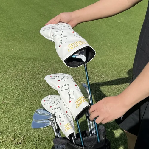 Miniatura 5 de Fundas para cabeza de golf - Augusta Georgia Driver Fairway Woods Hybrid Headcover Blanco
