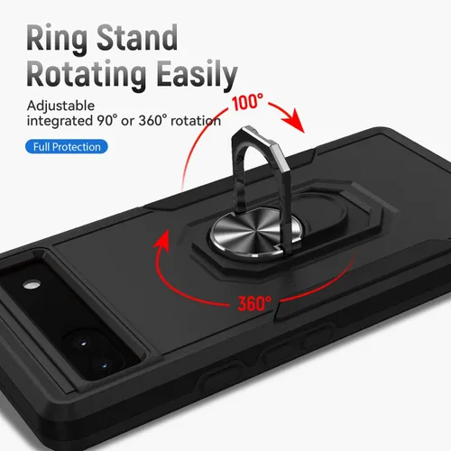 Miniatura 4 de Funda para Google Pixel 6A 5G con protector de pantalla, grado militar, de doble capa, resistente, a prueba de golpes, cubierta protectora de cuerpo