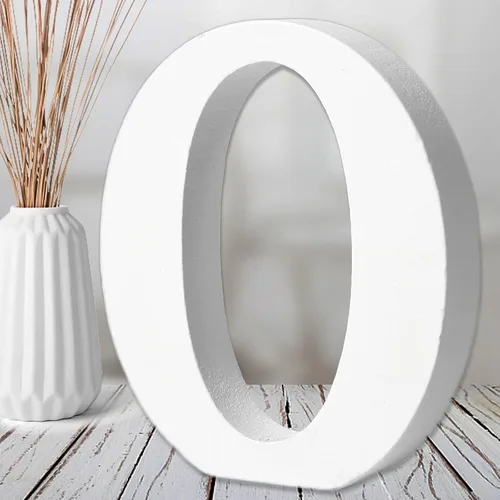 Miniatura 32 de AOCEAN Letras de madera blanca de 6 pulgadas, letras de madera sin terminar para decoración de pared, letras de pie, rebanadas, decoración