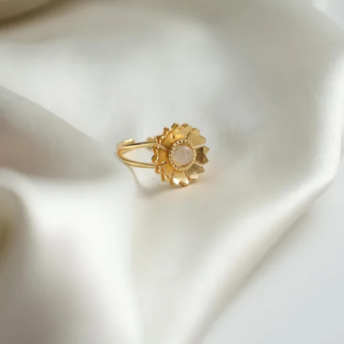 Miniatura 32 de Gempires - Anillos de piedra natural para mujer, ligeros, de cristal, hechos a mano, hipoalergénicos, chapados en oro, para uso diario, regalos