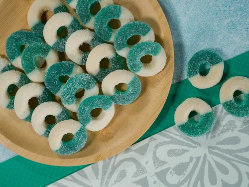 Miniatura 4 de Smarty Stop Gummy Ring Candy - Gomitas comestibles masticables con sabor a fruta (frambuesa azul, 1 libra (paquete de 1))