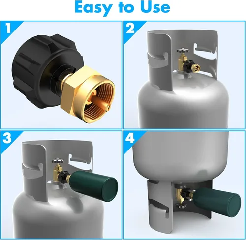 Miniatura 6 de Adaptador de Recarga de Propano para Tanques de 1 lb, Adaptador de Propano Llena 1lb desde 20lb, Acoplador de Tanque de Cilindro de Gas LP