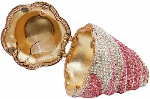 Miniatura 4 de DJBM Bonito Bolso de Mano con Diamantes de Imitación en Forma de Cupcake, Bolso de Noche con Cristales de Diamante para Mujeres, para Fiesta, Boda