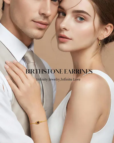 Miniatura 5 de FANCIME Aretes colgantes de plata de ley 925 con piedras preciosas redondas infinitas, regalos de cumpleaños para mujer