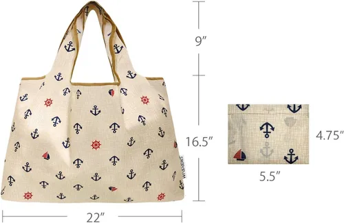 Miniatura 2 de allydrew Bolsas de comestibles reutilizables de nailon plegables grandes
