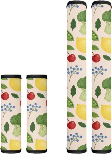 Miniatura 38 de Juego de 4 fundas protectoras de repuesto para manija de puerta de refrigerador con temática de té de la tarde para microondas, horno, refrigerador