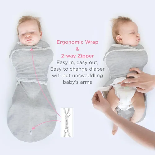 Miniatura 4 de SwaddleDesigns Saco Envolvente Omni de 6 Vías con Brazos Arriba para Recién Nacido, Más Opciones para Calmar el Reflejo de Sobresalto, Mejora