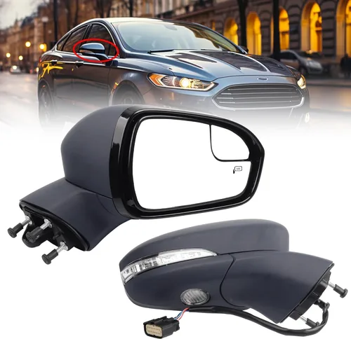 Miniatura 15 de Dasbecan Espejo eléctrico para puerta del lado izquierdo del conductor compatible con Ford Fusion 2013-2015 Power Calentado Señal de giro Luz