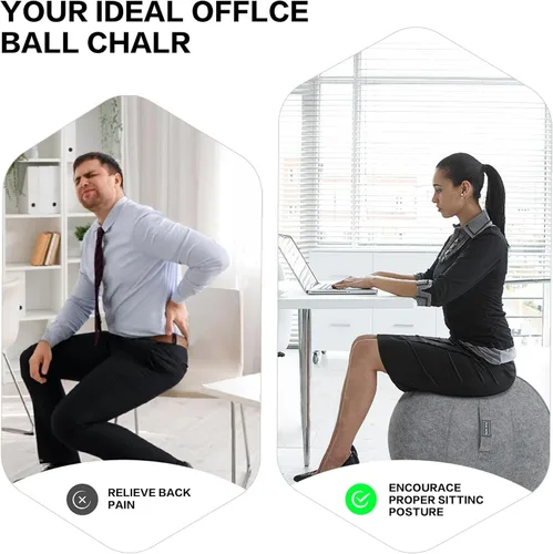 Miniatura 6 de ANC POP Pelota de yoga, silla antideslizante de estabilidad, pelota de gimnasio grande de 25 pulgadas para fitness, equilibrio y entrenamiento