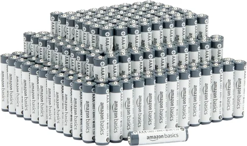 Amazon Basics 150 PAQUETES AAA Baterías alcalinas industriales, vida útil de 5 años, paquete de valores fácil de abrir