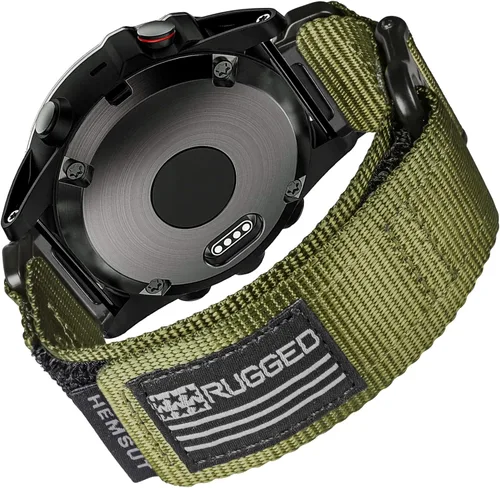 Miniatura 10 de Compatible con la Correa de Reloj Garmin, Correa Deportiva de Nylon Super Resistente con Diseño de Bucle Tejido, Banda de Reemplazo Dura