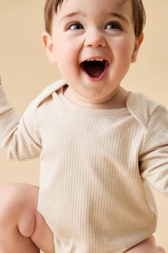 Miniatura 18 de MORI Body unisex de manga larga para bebé de viscosa de bambú y algodón orgánico, cómodo mameluco para niños y niñas