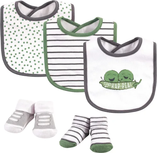 Miniatura 80 de Hudson Baby Conjunto de babero y calcetines unisex de algodón para bebé