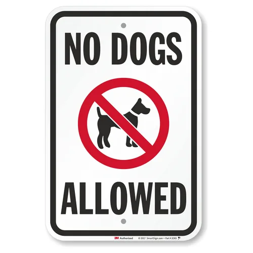 Miniatura 7 de SmartSign Letrero LawnBoss® con texto en inglés "No Dogs Allowed", letrero de aluminio de 10 x 12 pulgadas con estaca de 3 pies