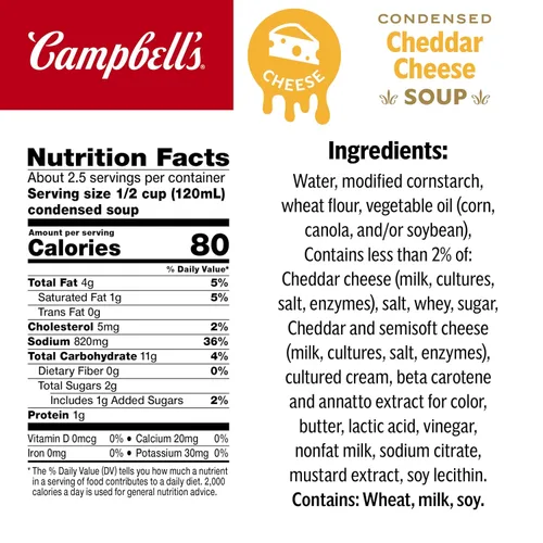 Miniatura 2 de Campbell's Sopa condensada de queso cheddar, lata de 10.5 onzas