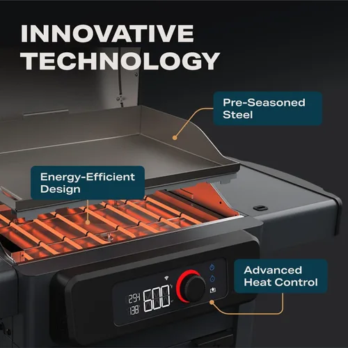 Miniatura 8 de Modelo Actual G Plancha, Parrilla Eléctrica Inteligente para Exteriores con Plancha Superior Plana para Barbacoa con Rango de 200°F a 600°F