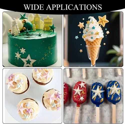Miniatura 6 de Molde de silicona con forma de estrella, 3 paquetes de moldes de fondant de estrellas para decoración de tartas, cupcakes, arcilla de chocolate