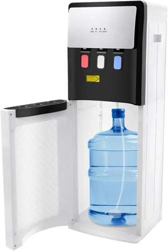 Dispensador de enfriador de agua, dispensador de agua de carga inferior para botella de 5 galones con 3 salidas de agua y parte inferior