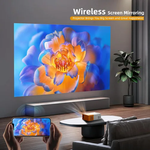 Miniatura 6 de PVO Proyector WiFi Proyectores Mini Portátiles 1080P, La Pantalla del Teléfono Puede Ser Reflejada al Proyector de Video a Través de WiFi
