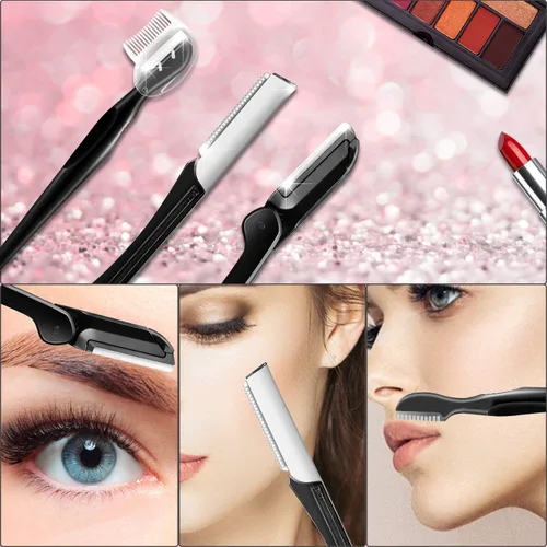 Miniatura 5 de 8 en 1 kit de aseo de cejas, herramienta multiusos exfoliante dermaplaning, maquinilla de afeitar facial masculina y femenina, afeitadora facial
