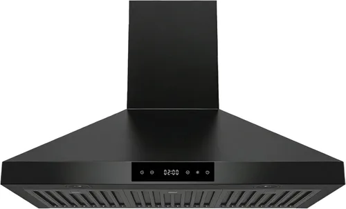 Miniatura 21 de Hauslane Campana extractora de montaje en pared de 30 pulgadas, chimenea de pared negra mate, convertible sin conductos de 6 pulgadas, succión