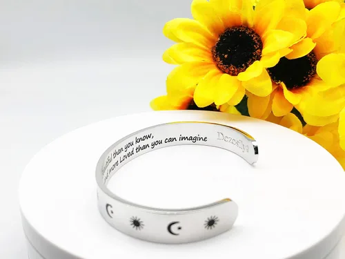 Miniatura 154 de Pulseras inspiradoras para mujer, joyería de acero inoxidable, con refranes, pulsera motivacional con mensaje oculto, pulseras grabadas para mejor