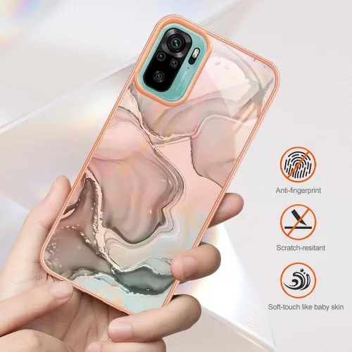 Miniatura 7 de XYX Funda compatible con Xiaomi Redmi Note 10s, galvanizado mármol TPU delgado cuerpo completo elegante funda protectora a prueba de golpes