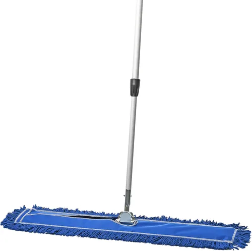 Miniatura 18 de Trapeador de polvo comercial rojo de 48 pulgadas y barredora de piso con mango extensible, trapeador para limpieza de suelos de madera dura
