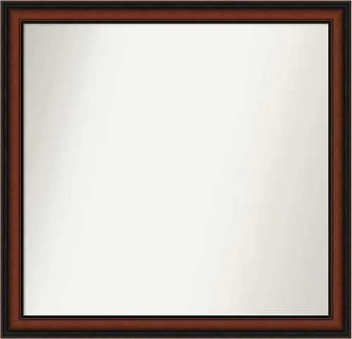 Miniatura 354 de Amanti Art Espejo de pared personalizado no biselado (24 x 27 pulgadas), marco estrecho de nogal chipre - varios tamaños personalizados - Espejo